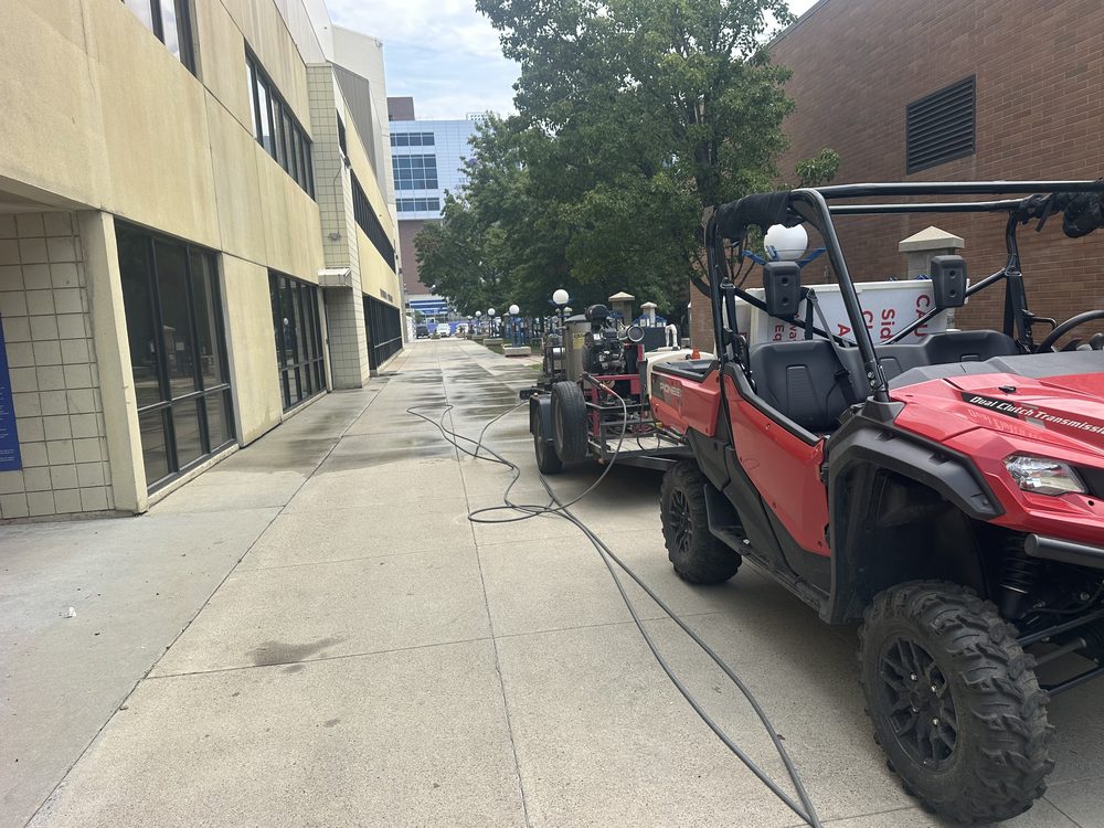 PWSI mobile rig and utility vehicle staged at a commercial site